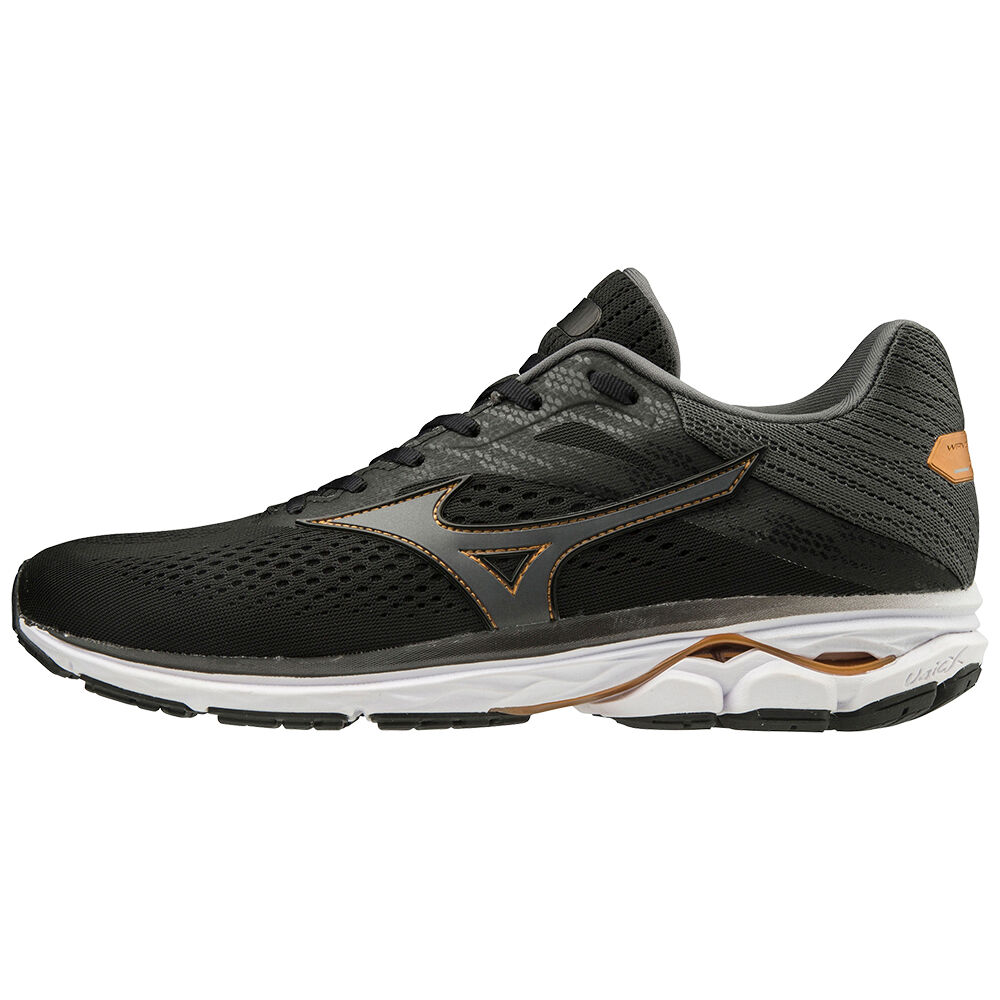 Tenis Para Correr Mizuno Hombre Mexico Mizuno WAVE RIDER 23 Negros Grises Tienda Mizuno Online